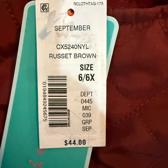 Copper Key Girls sleeveless quilted vest in russet brown NWT Size 6/6X - Picture 8 of 9